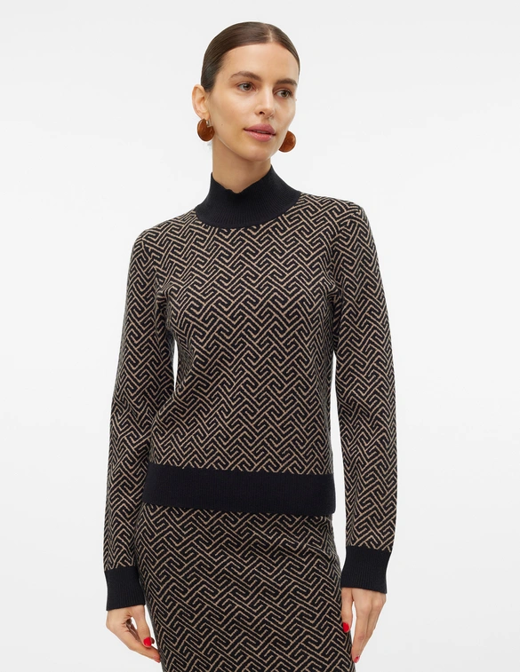 Vero moda VMARIA ART LS HIGH-NECK PULLOVER GA 10314509