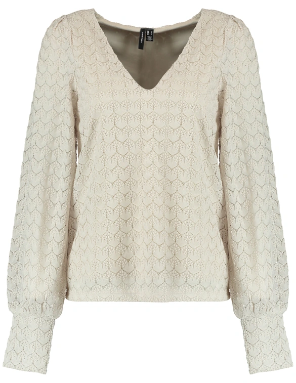 Vero moda VMBECCA LS V-NECK LACE TOP JRS NOOS 10336137