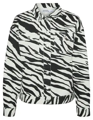 Vero moda VMBELLIE LS ZEBRA JACKET BLACK-WHIT 10329029
