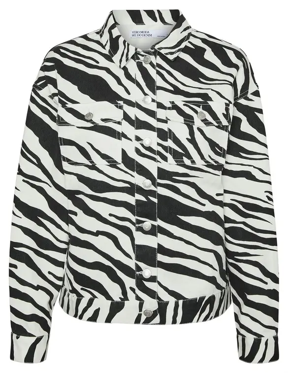Vero moda VMBELLIE LS ZEBRA JACKET BLACK-WHIT 10329029