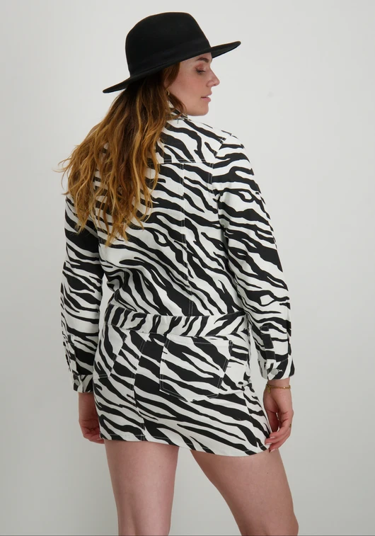 Vero moda VMBELLIE LS ZEBRA JACKET BLACK-WHIT 10329029