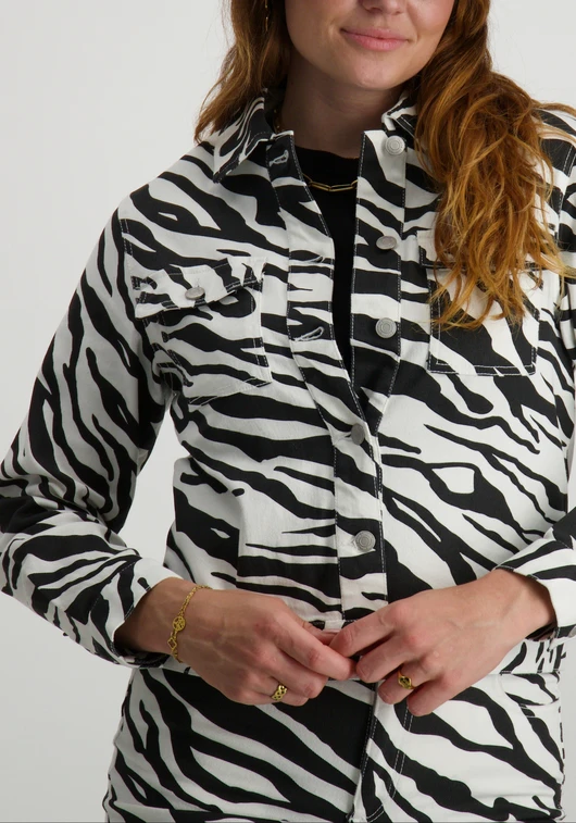 Vero moda VMBELLIE LS ZEBRA JACKET BLACK-WHIT 10329029