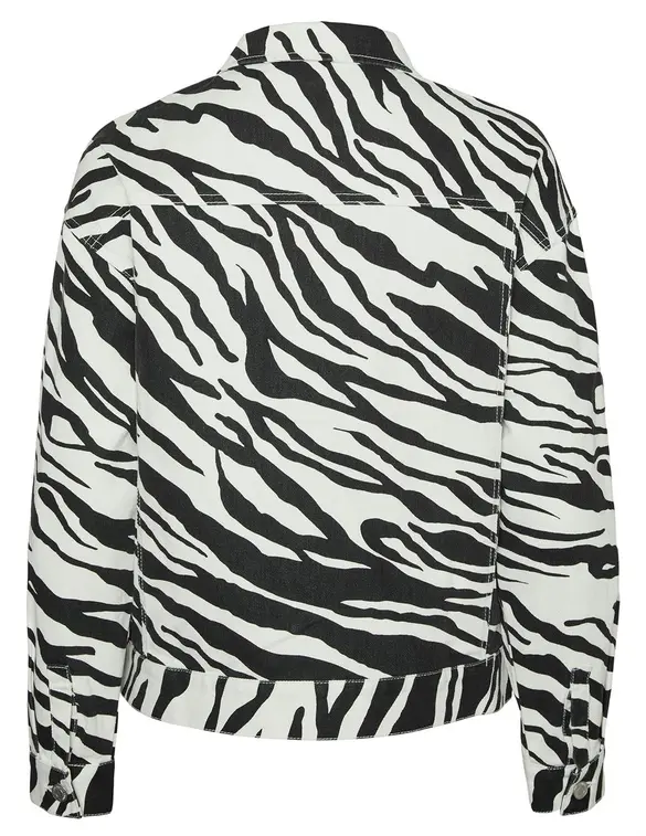 Vero moda VMBELLIE LS ZEBRA JACKET BLACK-WHIT 10329029