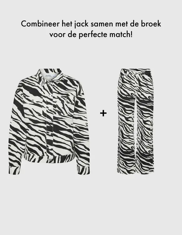 Vero moda VMBELLIE LS ZEBRA JACKET BLACK-WHIT 10329029