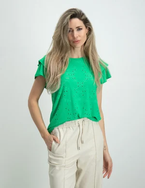Vero moda VMCAMIL SS FRILL TOP JRS 10287344