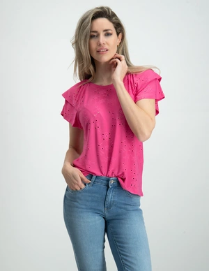 Vero moda VMCAMIL SS FRILL TOP JRS 10287344