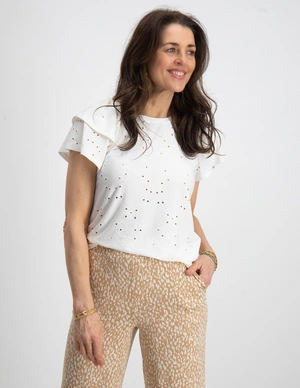 Vero moda VMCAMIL SS FRILL TOP JRS 10287344
