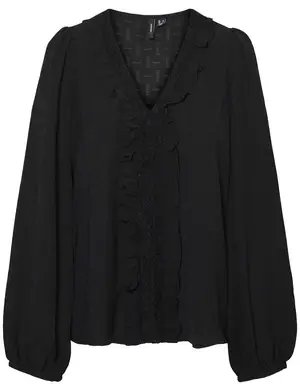 Vero moda VMCAREN L/S V-NECK TOP WVN BTQ 10294257