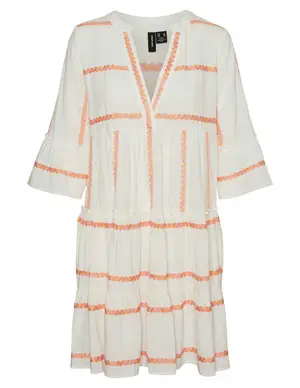 Vero moda VMDICTHE 3/4 STRIPE EMB TUNIC WVN G 10292192