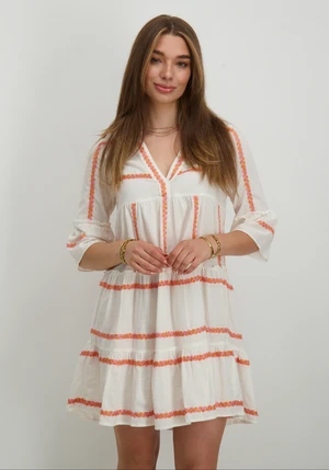 Vero moda VMDICTHE 3/4 STRIPE EMB TUNIC WVN G 10292192