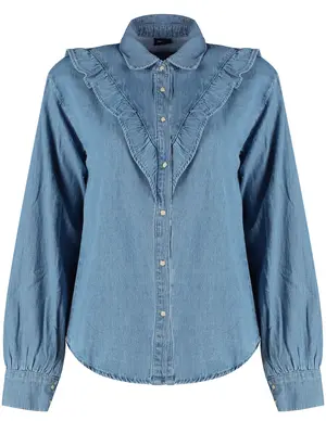 Vero moda VMHAILY LS FRILL DENIM SHIRT 10280681