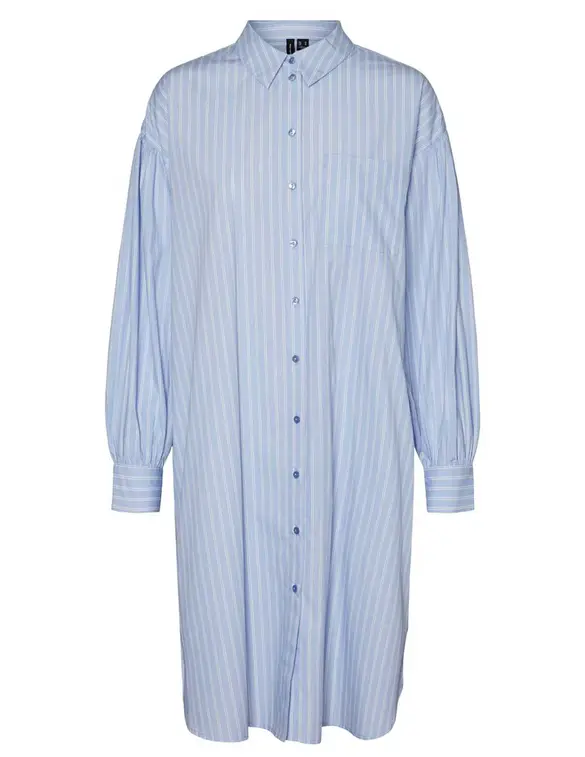 Vero moda VMHELLA L/S LONG VOLUME SHIRT DRESS 10270198