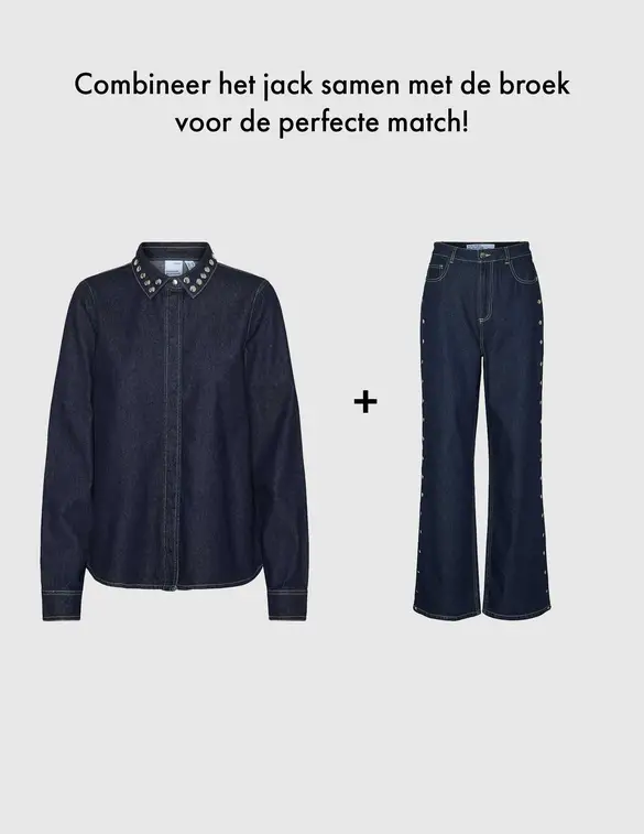 Vero moda VMHUSTON LS STUDS DNM SHIRT VIP 10323112