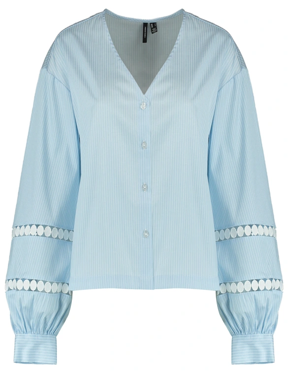 Vero moda VMJANNI TAPE LS V-NECK TOP WVN GA L 10331724