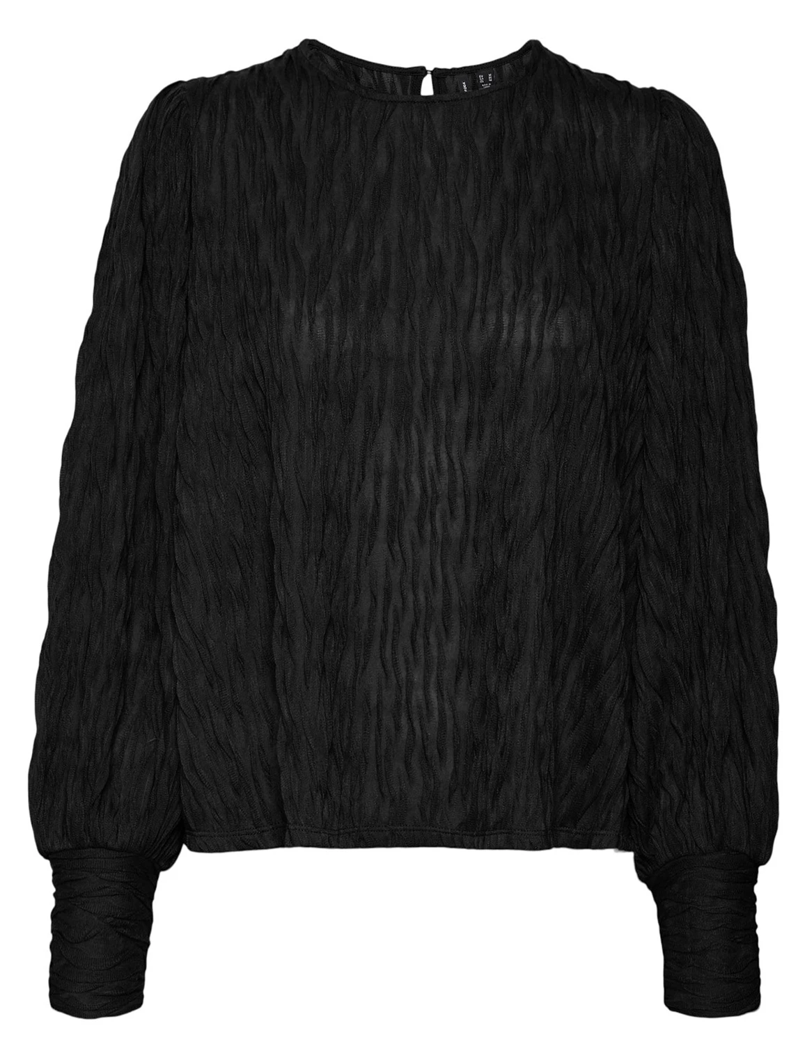 zwart moda kopen The Vero JRS VMMAIA 10292678 LS Stone TOP bij