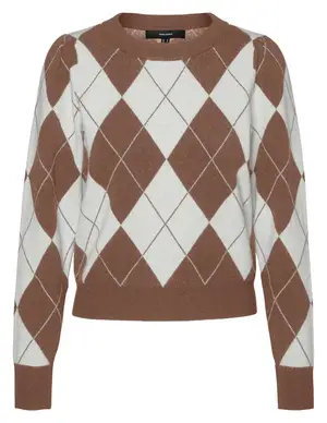 Vero moda VMMARLEEN LS O-NECK ARGYLE BLOUSE G 10270472