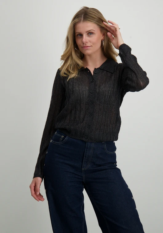 Vero moda VMMILES LS POLONECK SHORT CARDIGAN 10319097