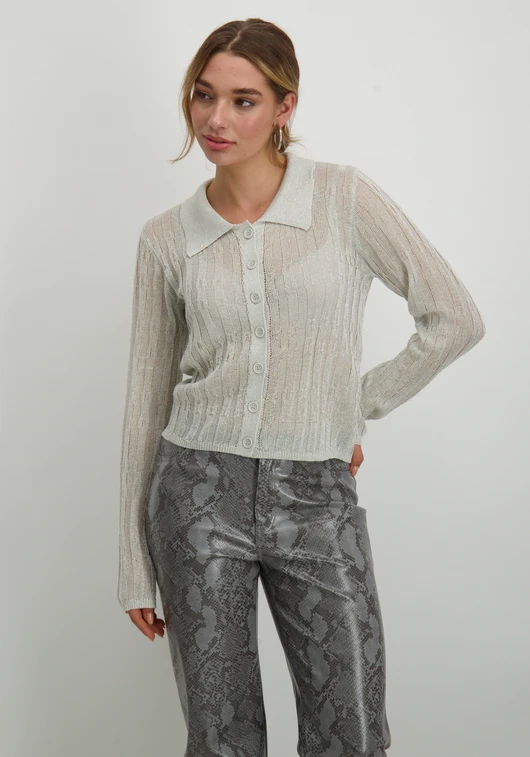Vero moda VMMILES LS POLONECK SHORT CARDIGAN 10319097