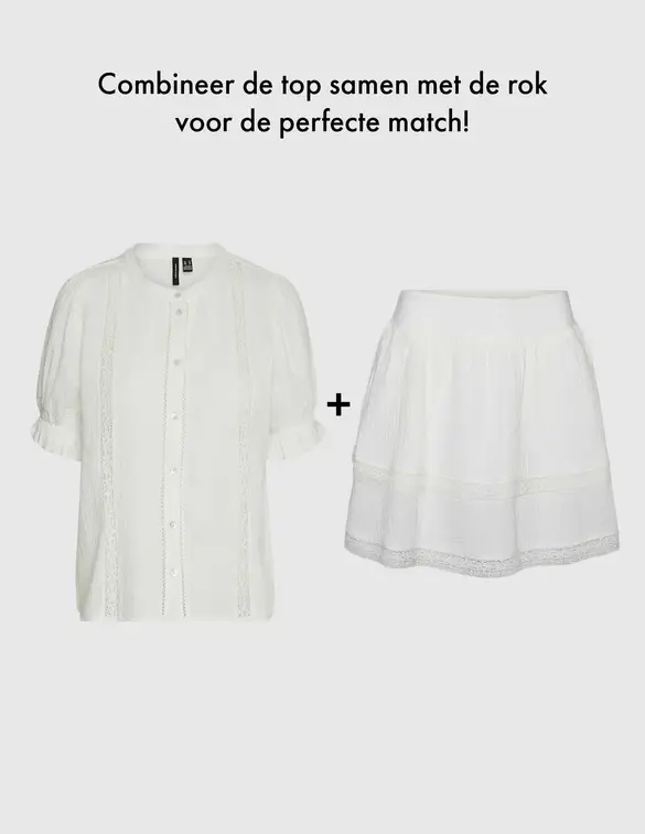 Vero moda VMNATALI HW SHORT LACE SKIRT WVN GA 10303631