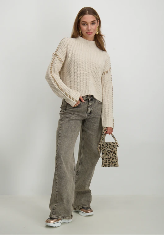 Vero moda VMNEWCREAM LS FUNNELNECK PULLOVER B 10313514