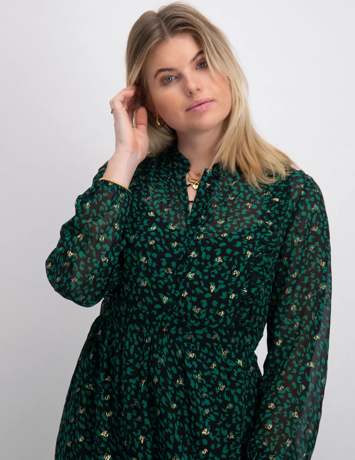 moda The Vero Stone kopen groen DRESS 10279226 L/S BTQ bij WVN CALF VMNINI