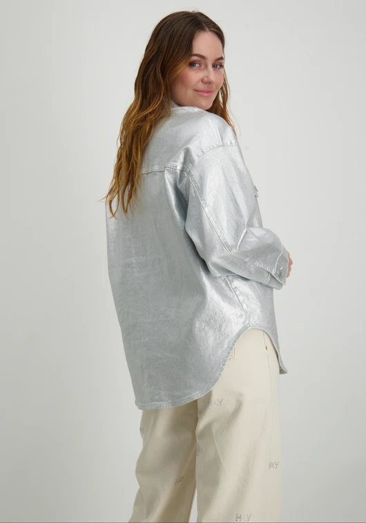 Vero moda VMRIVA LS OVERSIZED SILVER SHIRT VI 10323327