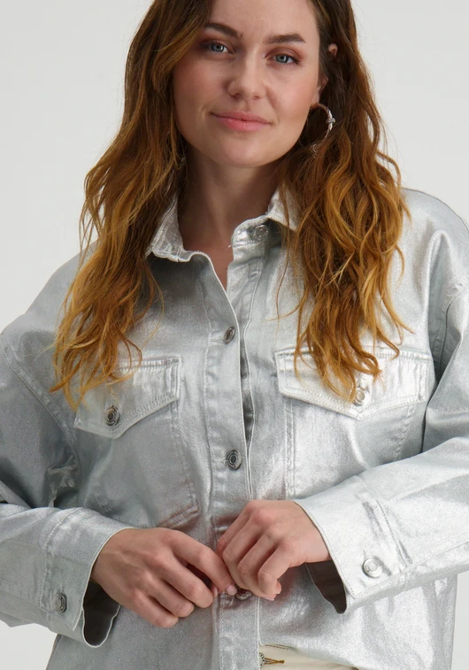 Vero moda VMRIVA LS OVERSIZED SILVER SHIRT VI 10323327