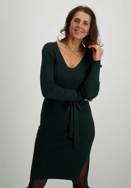 Vero moda VMSABA RIB LS V-NECK BELT DRESS GA 10309320