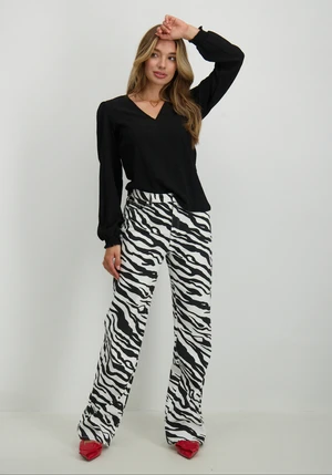 Vero moda VMTESSA HR WIDE ZEBRA JEANS BLACK-W 10328814