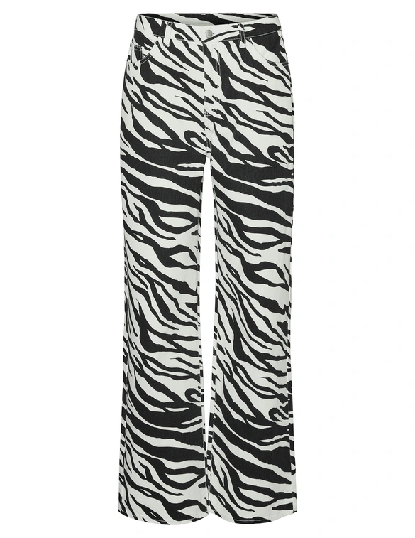 Vero moda VMTESSA HR WIDE ZEBRA JEANS BLACK-W 10328814