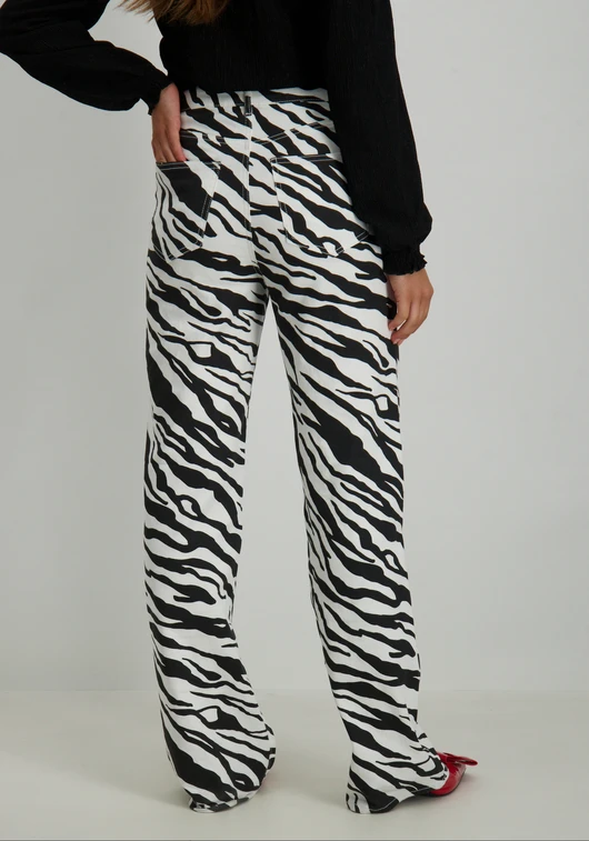 Vero moda VMTESSA HR WIDE ZEBRA JEANS BLACK-W 10328814