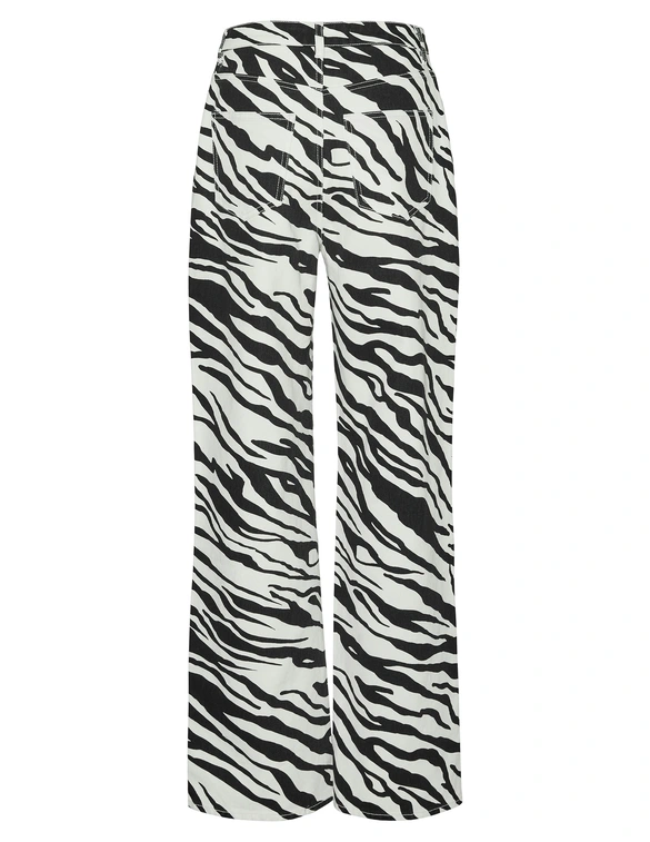 Vero moda VMTESSA HR WIDE ZEBRA JEANS BLACK-W 10328814