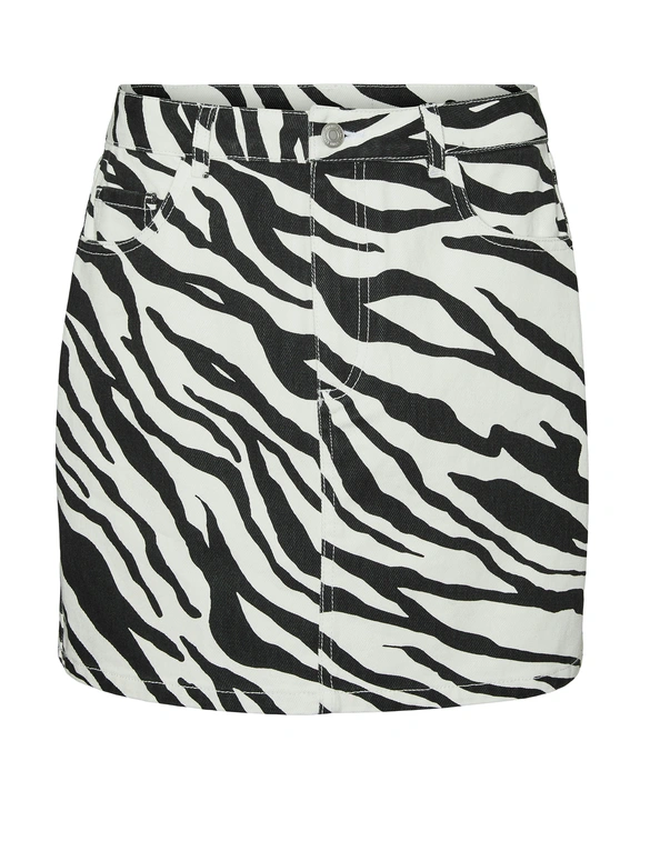 Vero moda VMZELLA HR SHORT ZEBRA SKIRT BLACK- 10328818