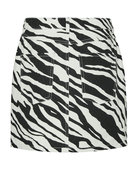 Vero moda VMZELLA HR SHORT ZEBRA SKIRT BLACK- 10328818