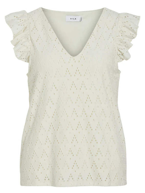 Vila VIAMALINA V-NECK C/S TOP/PB 14104110