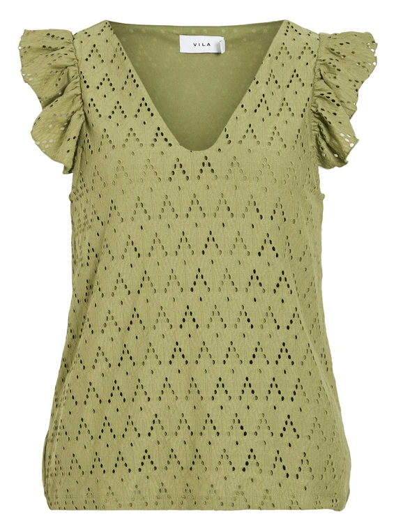 Vila VIAMALINA V-NECK C/S TOP/PB 14104110