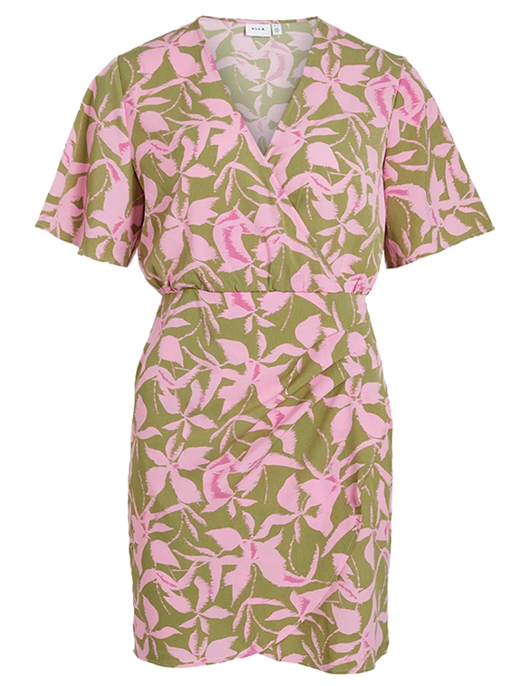 Vila VIBELINA AJA V-NECK 2/4 SHORT DRESS 14085007