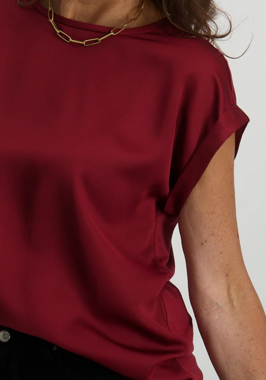 Vila VIELLETTE S/S SATIN TOP/SU - NOOS 14059563