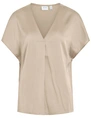 Vila VIELLETTE V-NECK S/S SATIN TOP - NO 14089239
