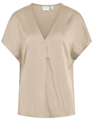 Vila VIELLETTE V-NECK S/S SATIN TOP - NO 14089239