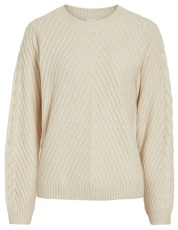 Vila VIERIN L/S O-NECK CABLE KNIT TOP/BF 14100111