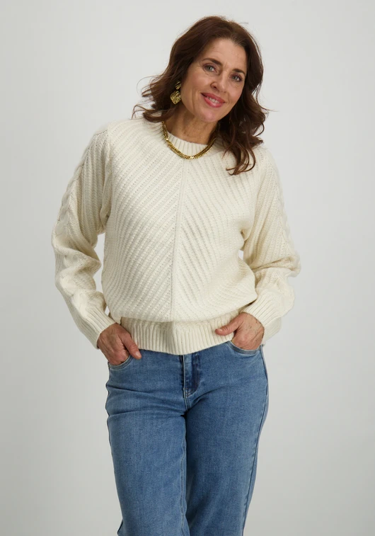 Vila VIERIN L/S O-NECK CABLE KNIT TOP/BF 14100111