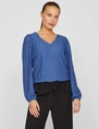 Vila VIFERYA V-NECK L/S TOP/R/BF 14099604