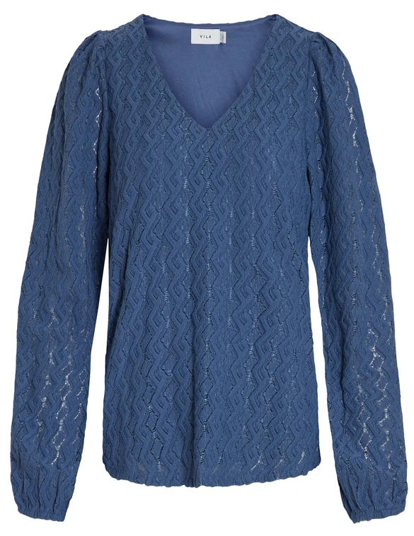 Vila VIFERYA V-NECK L/S TOP/R/BF 14099604
