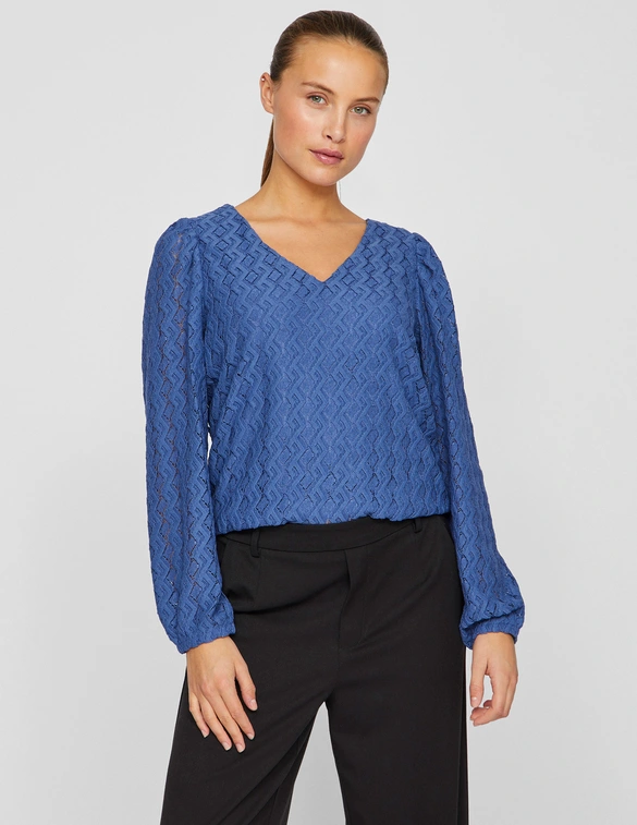 Vila VIFERYA V-NECK L/S TOP/R/BF 14099604
