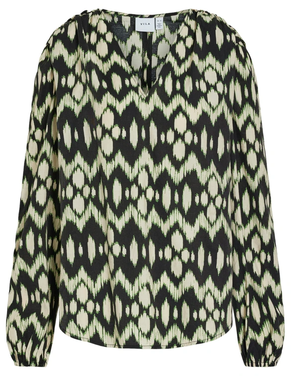 Vila VIKALLILA GRY V-NECK L/S SHIRT 14101387