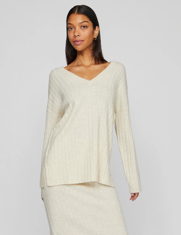 Vila VIMIRAZ L/S REV V-NECK KNIT PULLOVE 14099672