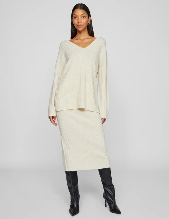 Vila VIMIRAZ L/S REV V-NECK KNIT PULLOVE 14099672