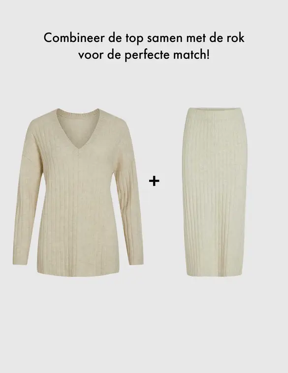 Vila VIMIRAZ L/S REV V-NECK KNIT PULLOVE 14099672