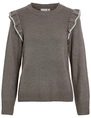 Vila VINANZY L/S O-NECK FLOUNCE KNIT TOP 14100771